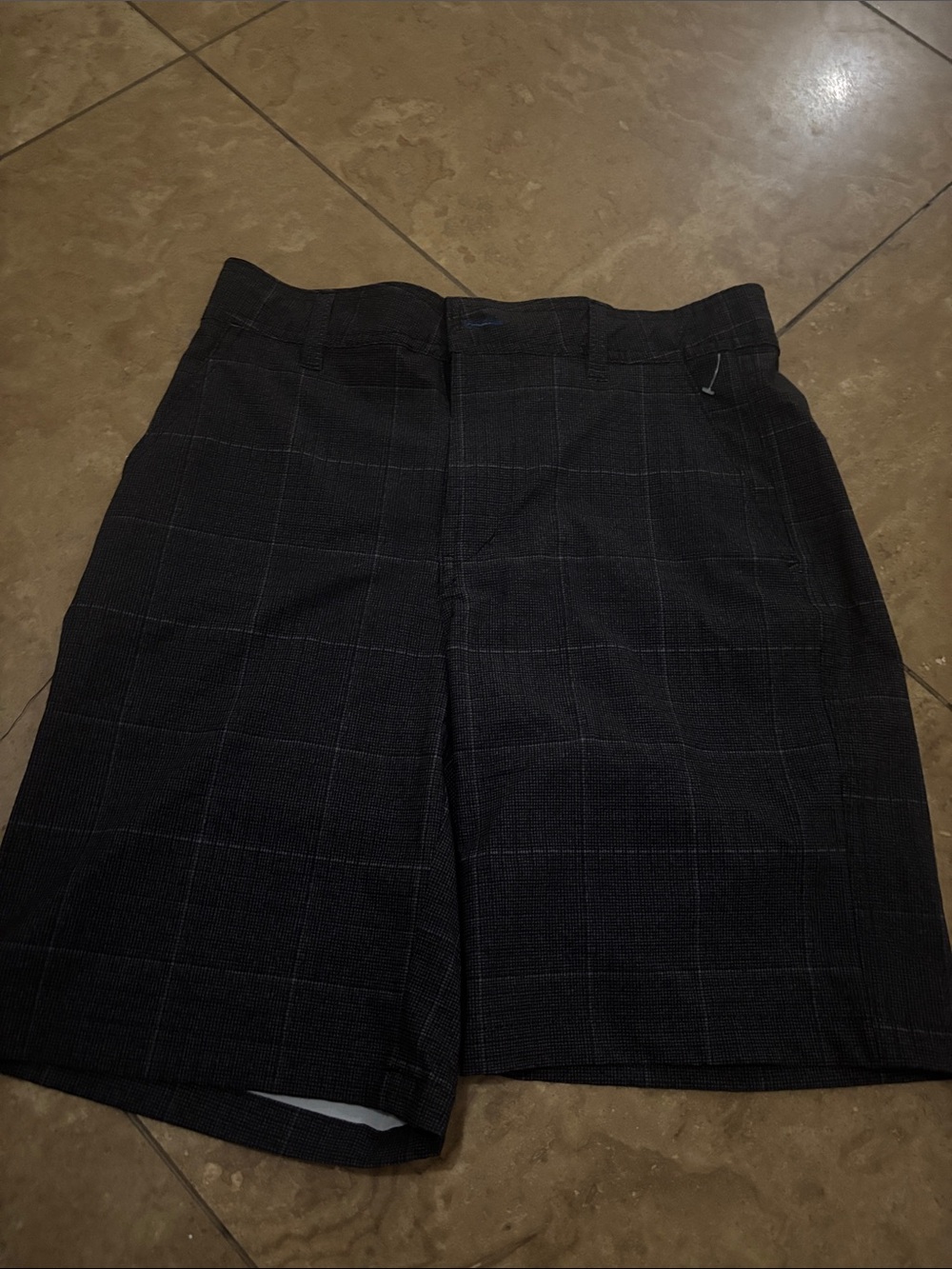 George Black Windowpane Flat-Front Shorts